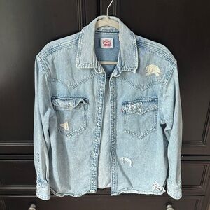 Levi's Classic Light Blue Distressed Jacket